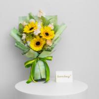 Bouquet de tournesols préservés faits à la main Lovebay – Fleurs éternelles prêtes à offrir – Vente en gros de tournesols immortels
