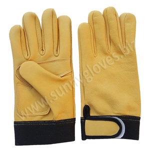 Venta barata de trabajo de cuero-guantes, 100% piel de cabra para trabajo de jardinería más barato, los conductores - Product Image 5