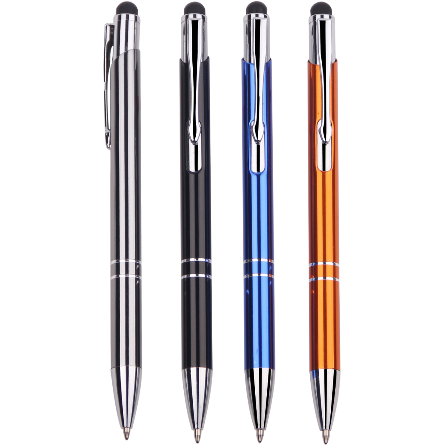 Caneta stylus ativa promocional universal para publicidade, caneta stylus de metal com logotipo personalizado de 1.0 mm de largura para escrita