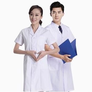 Curto mangas laboratório casaco uniforme feminino enfermeira & masculino enfermeira branca médicos uniformes - Product Image 1