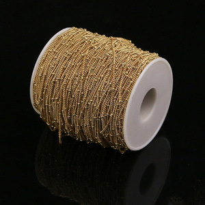 Stainless Steel PVD Gold Plated Curb Chain with <b>Spacer</b> Beads for DIY Anklet, Necklace, and Bracelet Jewelry Making - Product Image 5