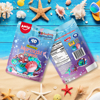 Bonbons gélifiés Amos 4D Gummy Mermaid Jewels, centres liquides, saveur de fruits mélangés, bonbons gélifiés en forme de coquille 3D
