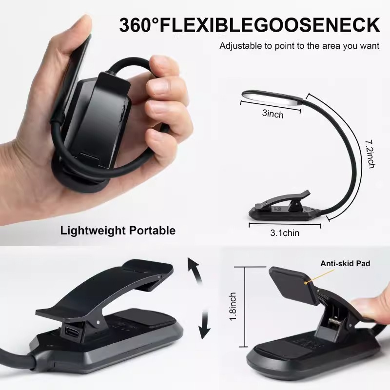 USB Charging LED Reading Lamp with Clip | Evermore Enterprise | Eye Protection Book Light