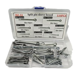 Juego de 110 piezas de pasadores de seguridad de acero inoxidable Hz-53 en caja, de M2 a M6, para uso general - Product Image 1