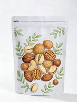 Sachet Doypack personnalisé pour cacahuètes et noix, avec fermeture éclair supérieure, faible MOQ, pour emballage alimentaire de noix mélangées