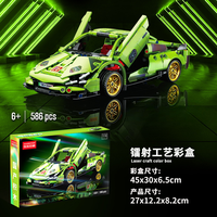 LELE BROTHER 9026-9029 Rambo Green Bull Modèle de voiture de sport pour enfants Puzzle Assemblage Racing Toy Building Blocks Sets