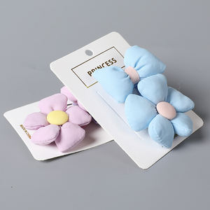 Flores de tela para niños, rellenos de <span class=keywords><strong>Netflix</strong></span> de algodón, clip superior de flor grande, tarjeta de cabello, flequillo, clip de mar, tocado - Product Image 2