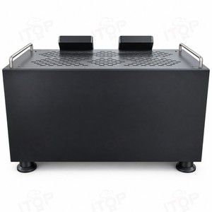 Machine à café professionnelle à pompe rotative - Double groupe 9 bars, triple chaudière 4600W pour cafés et restaurants avec alimentation automatique en eau - Product Image 4