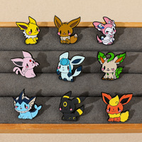 Lencana Logam Anime Jepang Pokemon Kartun Lucu, Bros Aksesori Pin Alloy Keluarga Pocket Monster Eevee