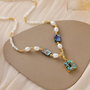 Collar de Piedras Preciosas para Mujer con Citrino Natural, Apatita Azul, Amatista, Turmalina Negra, Cristal Blanco y Perla Cultivada Blanca - Product Image 3