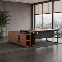 Bureau de direction de luxe, mobilier de bureau, table de direction, table de bureau en forme de L, moderne, en bois E1 et acier