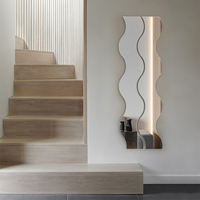 Miroir mural décoratif ondulé sans cadre à bords irréguliers pour chambre, salon, entrée - Vente en gros