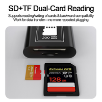 Lecteur de carte USB 3.0 haute vitesse V30 pour cartes TF/SD, interface USB Type-C, utilisation externe pour téléphones et ordinateurs portables