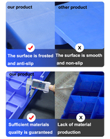 LEADLOONG Planche de protection plate en plastique HDPE bleue, 1000*500*45mm, résistante à l'humidité, simple face, forte capacité de charge pour environnements humides