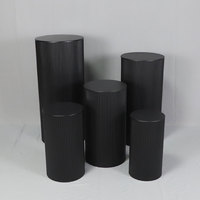 Ensemble de supports à dessert cylindriques côtelés modernes, socles cylindriques ronds pour fleurs, pour la décoration de tables de mariage