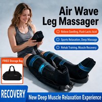 Masseur de jambes à compression d'air, 6 chambres indépendantes, bottes de récupération, 23 niveaux de pression, 30-250 mmHg, zone individuelle D1-D6