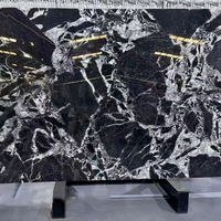 Dalle de marbre noir Grand Antique noir et blanc pour carrelage, comptoir de salle de bain, panneau mural, projets de villas et d'hôtels