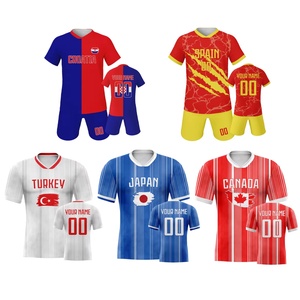 Tenues de football à séchage rapide 100 % polyester, manches courtes, impression numérique, dégradé de couleurs, avec numéros d'équipe et nom du joueur - Product Image 1