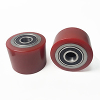 Rouleau en caoutchouc, roue en caoutchouc pour chariot élévateur, roulement en fonte 6204, roue en PU 80*70, roue en silicone, roue en acier 100mm
