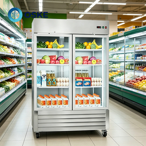Réfrigérateur vertical encastrable à porte vitrée avec éclairage LED intégré <span class=keywords><strong>pour</strong></span> illuminer l'agencement des aliments et stimuler l'attraction des clients en libre-service - Product Image 3