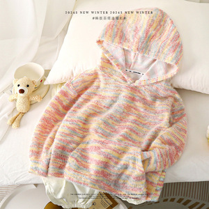 Nouveau style, vêtements d'extérieur pour bébé, doux, automne, printemps, haut, arc-en-ciel, sweats à capuche adorables pour adolescentes - Product Image 3
