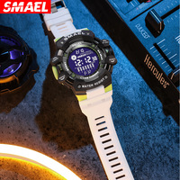 SMAEL jam tangan 8050 LED Stopwatch, arloji Digital 8050 panggilan besar untuk olahraga modis tahan air