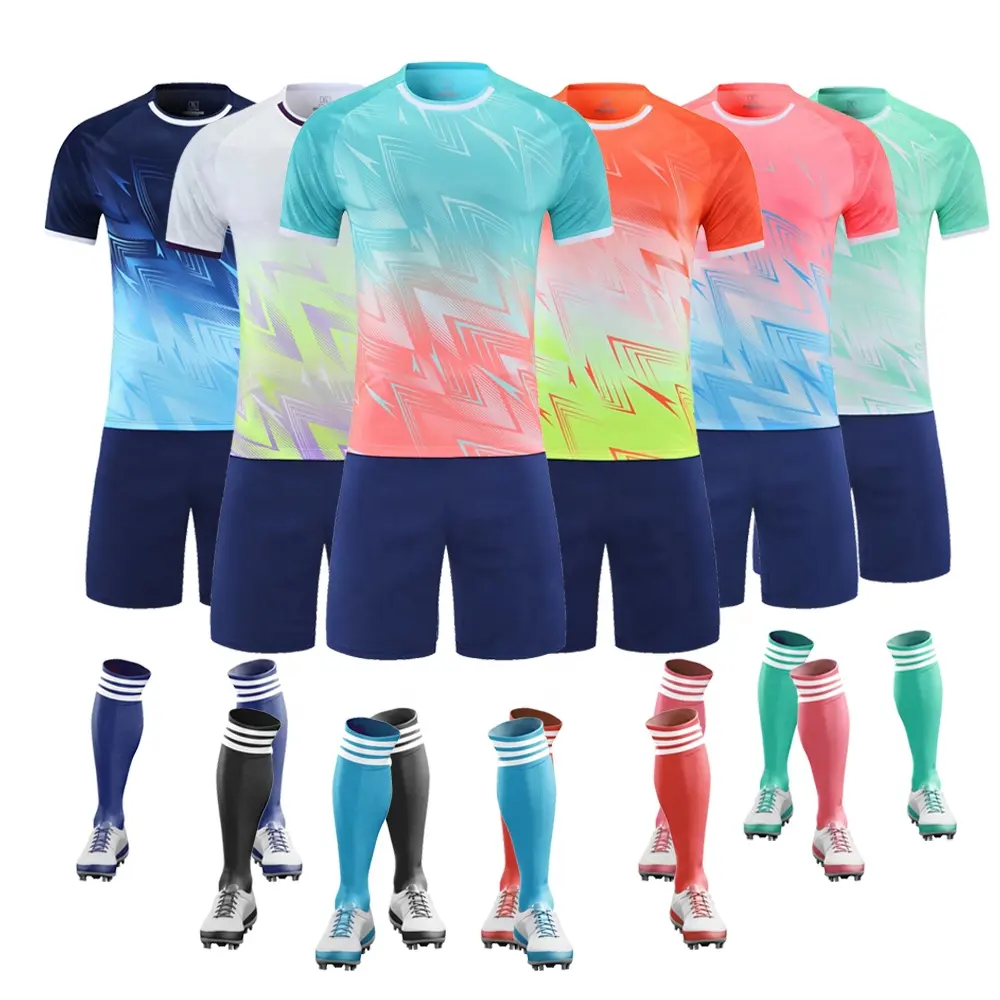 Fábrica al por mayor 2024 servicio OEM desgaste de fútbol retro al por mayor camiseta de fútbol uniformes del equipo de fútbol desgaste conjunto de fútbol