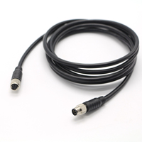 Câble coaxial M8 A-Code 6 broches mâle-femelle en PVC haute flexibilité avec connecteurs dorés RoHS pour caméras Cognex industrielles (en stock)