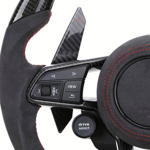 Volant personnalisé avec bouton de démarrage, en cuir perforé et fibre de carbone, pour <span class=keywords><strong>Audi</strong></span> A3 A4 A5 A6 C7 B9 RS3 RS5 RS6 RS7 C8 S4 - Product Image 2