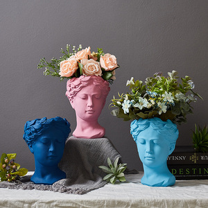 Decoración de jardín al por mayor, maceta de <span class=keywords><strong>cabeza</strong></span> de <span class=keywords><strong>mujer</strong></span> de estilo romano de resina y decoraciones de jardín tarro de flor de <span class=keywords><strong>cabeza</strong></span> de Buda - Product Image 3