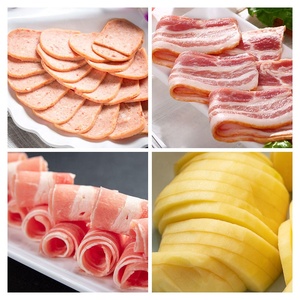 Équipement <span class=keywords><strong>de</strong></span> boucherie industrielle, <span class=keywords><strong>trancheuse</strong></span> à viande épaisse à 4 rouleaux, base au <span class=keywords><strong>sol</strong></span>, pour saucisses, bacon, agneau, bœuf, aliments - Product Image 3