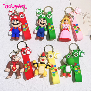 Porte-clés en caoutchouc PVC 3D de haute qualité, 13 couleurs, figurines miniatures <span class=keywords><strong>Luigi</strong></span>, Princesse Peach, Bowser, pour décoration de sac à dos - Product Image 1