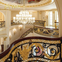 Rampe d'escalier de hall d'entrée en métal personnalisée professionnelle, main courante incurvée, designs de rampes de balcon, garde-corps en acier inoxydable