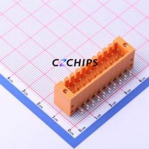 KF2EDGERM-3.5-2*10P Plug-in Terminal Block Bent Lead Through Hole,P=3.5mm Board-to-Board / Socket - Closed Screw Fixing 2x10P - Product Image 1