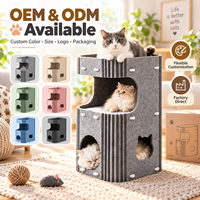 Tour de jeu pour chat en feutre multi-niveaux, meuble d'intérieur pour chat, lit cachette résistant aux griffures, mobilier pour animaux de compagnie, conception personnalisée OEM, vente en gros