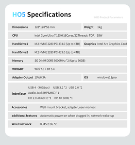 Peladn Thương Hiệu Mới Ban Đầu Intel Siêu <span class=keywords><strong>7</strong></span> 155H AI Mini <span class=keywords><strong>PC</strong></span> 32GB Ddr5 1Tb SSD Chơi Game Mini <span class=keywords><strong>PC</strong></span> Cho <span class=keywords><strong>Windows</strong></span> 11pro - Product Image 2