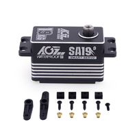 Caja CNC AGFRC SA19, Engranaje Metálico, 19 kg, 0.073 s, Digital, Bajo Perfil, Programable, Sin Escobillas, Resistente al Agua, Escala 1:10, Piezas de RC