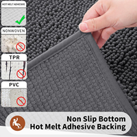 Tapis de bain en chenille tapis de toilette en forme de U tapis de salle de bain 3 pièces ensemble de tapis 3 pièces