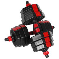 Ensemble d'haltères en plastique 6 en 1 en gros, haltères réglables, kettlebell, logo personnalisé unisexe pour la salle de sport et l'entraînement à domicile