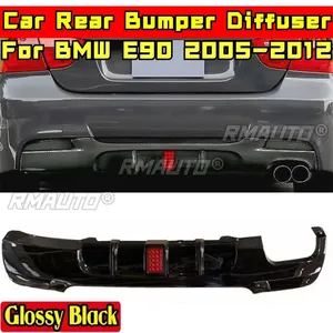 สำหรับ BMW E90 ปี 2005-2012 อุปกรณ์ตกแต่งรถยนต์ BMW E90 ชุดแต่งกันชนหลังสีดำเงาพร้อมไฟสไตล์ MP Splitter Body Kit - Product Image 1