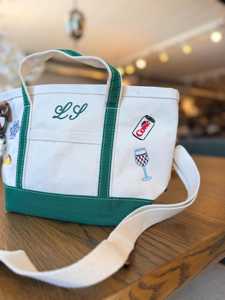 กระเป๋าผ้าแคนวาสสะพายข้างลายไอคอนสิ่งของโปรด สายสะพายแบบกำหนดเอง ของขวัญงานแต่งงาน ตกแต่งด้วยตัวอักษร ปิดแบบเปิด ฤดูใบไม้ร่วง/ฤดูหนาว - Product Image 2