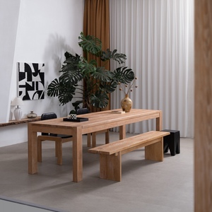 Mesa de Comedor Grande de Estilo Wabi-Sabi, Fabricada en China, con Acabado Antiguo sin Bambú, Mesa Larga para Escritorio - Product Image 3