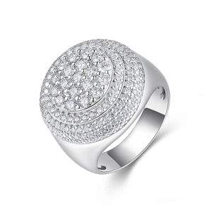 Cincin Pria Besar Moissanite Perak Sterling S925 dengan Berlian Menonjol Cincin Pernikahan Mewah Ringan Hadiah Liburan - Product Image 3