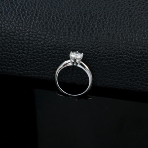 925 Sterling <b>Silver</b> Round Cut Lab Grown Diamond Engagement <b>Ring</b> Six Prong <b>Solitaire</b> Wedding Promise <b>Ring</b> for Women - Product Image 6