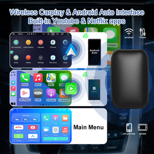 Adaptateur CarPlay filaire vers sans fil Android auto pour voiture universelle <span class=keywords><strong>Netflix</strong></span> YouTube lecteur vidéo multimédia - Product Image 3