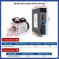Kit Moteur Servo AC Monophasé et Driver 60/80/400W/750W/1kW Haute Vitesse 3000 tr/min 208-240V Montage Vertical Freins
