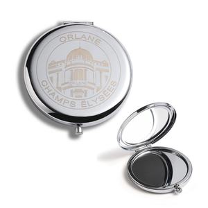 Promotional Custom Laser Engraved Small Double-Sided Round Metal Frame Cosmetic Personalized Pocket <b>Mirror</b> - Product Image 1