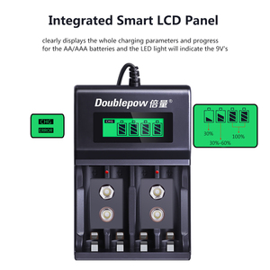 Doublepow UK95 אוניברסלי חכם USB במהירות גבוהה טעינת 1.2v 9v נטענת סוללה מטען לnimh NiCD ליתיום AA <span class=keywords><strong>AAA</strong></span> 9v נייד - Product Image 5