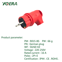 Prise électrique industrielle extérieure étanche IP54 220v-250v avec fiche TPE 16A CE