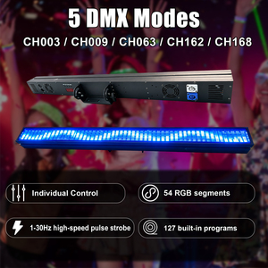 Barre LED matricielle à <span class=keywords><strong>54</strong></span> segments, lumière stroboscopique RGBWA DMX512 RDM, gradation 32 bits, CE, aluminium, pour théâtre, église, auditorium, scène, OEM personnalisé - Product Image 4